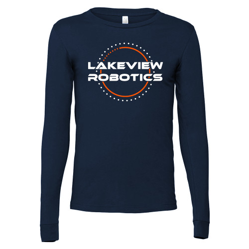  Bella + Canvas Navy Jersey Cotton Long Sleeve T Shirt - Lakeview Robotics