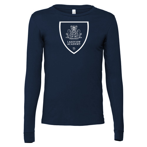  Bella + Canvas Navy Jersey Cotton Long Sleeve T Shirt - Lakeview Crest
