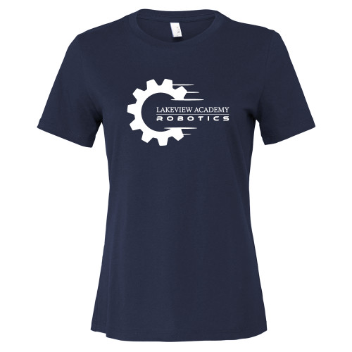  Bella + Canvas Womens Navy Relaxed Cotton T Shirt - Lakeview Academy Robotics