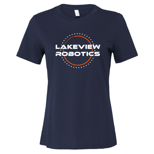  Bella + Canvas Womens Navy Relaxed Cotton T Shirt - Lakeview Robotics
