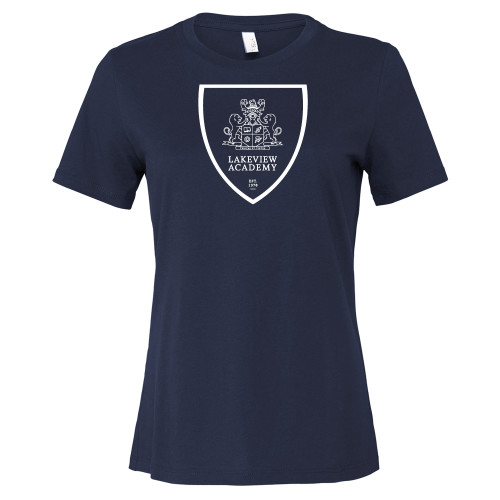  Bella + Canvas Womens Navy Relaxed Cotton T Shirt - Lakeview Crest