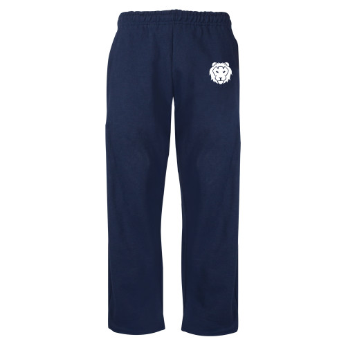  Navy Fleece Open Bottom Pant - Lion