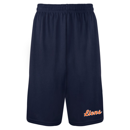  Navy Performance Classic 9 Inch Short - Lions Script
