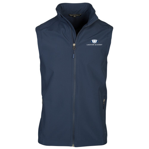  Navy Softshell Core Vest - Lakeview Academy w Oval Lion Centered