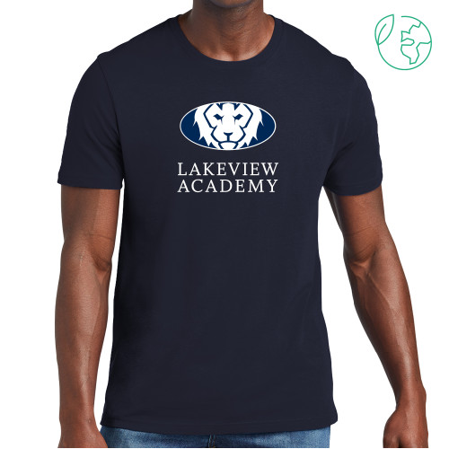  Allmade Navy Organic Cotton Tee - Lakeview Academy w Oval Lion Stacked