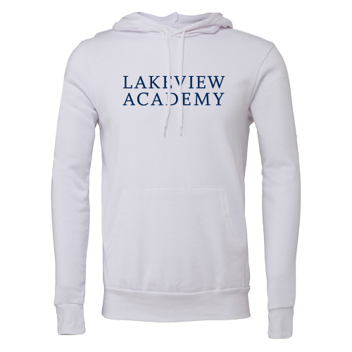  Bella + Canvas White Fleece Hood - Lakeview Academy Stacked