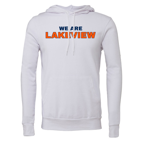  Bella + Canvas White Fleece Hood - We Are Lakeview Stacked