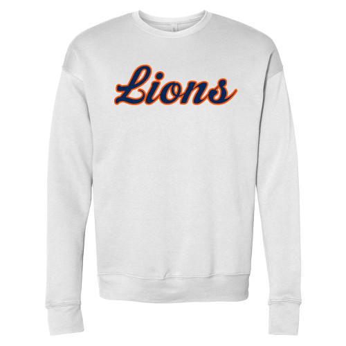  Bella + Canvas White Fleece Crew - Lions Script