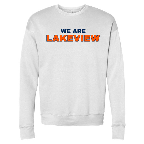  Bella + Canvas White Fleece Crew - We Are Lakeview Stacked
