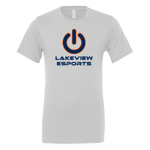 Bella + Canvas White Jersey Cotton T Shirt - Lakeview Esports Power Button