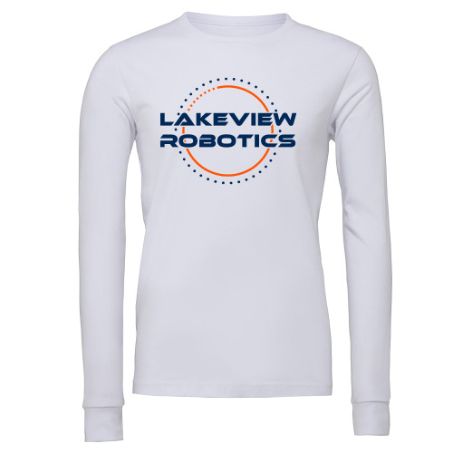  Bella + Canvas White Jersey Cotton Long Sleeve T Shirt - Lakeview Robotics
