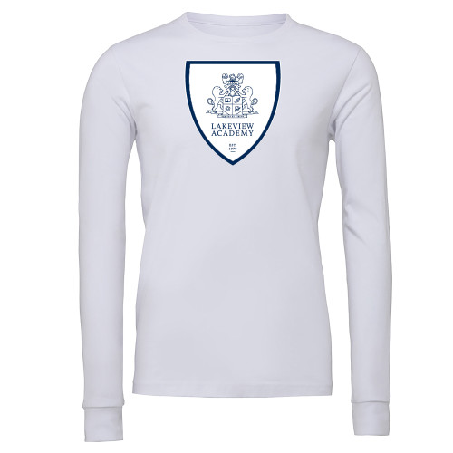  Bella + Canvas White Jersey Cotton Long Sleeve T Shirt - Lakeview Crest