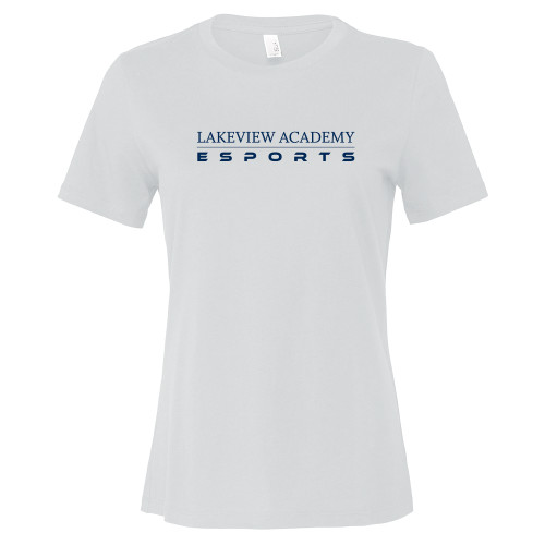  Bella + Canvas Womens White Relaxed Cotton T Shirt - Lakeview Academy Esports