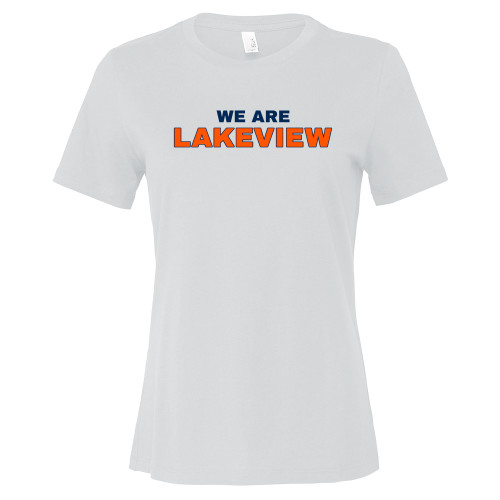  Bella + Canvas Womens White Relaxed Cotton T Shirt - We Are Lakeview Stacked
