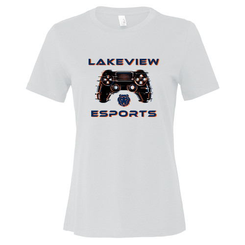  Bella + Canvas Womens White Relaxed Cotton T Shirt - Lakeview Esports Controller