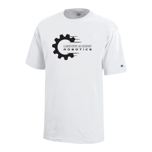  Champion Youth White Short Sleeve Tee - Lakeview Academy Robotics