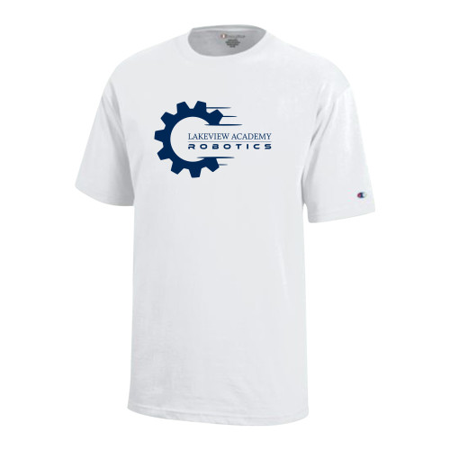  Champion Youth White Short Sleeve Tee - Lakeview Academy Robotics