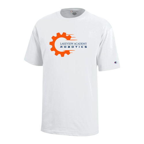  Champion Youth White Short Sleeve Tee - Lakeview Academy Robotics