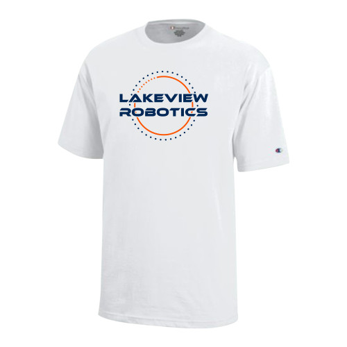  Champion Youth White Short Sleeve Tee - Lakeview Robotics