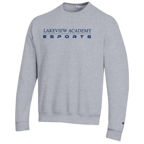  Champion Heather Grey Fleece Crew - Lakeview Academy Esports