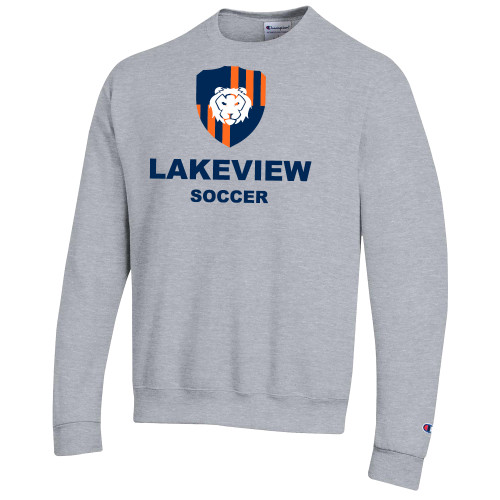  Champion Heather Grey Fleece Crew - Lakeview Shield Soccer