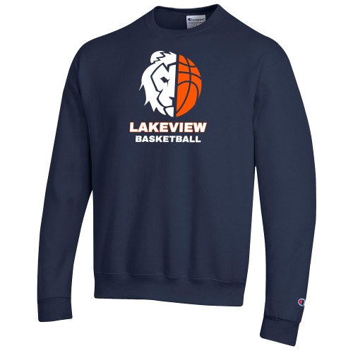  Champion Navy Fleece Crew - Half Lion Lakeview Basketball
