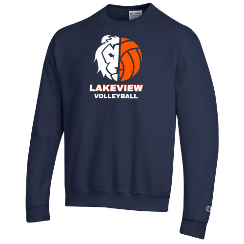  Champion Navy Fleece Crew - Half Lion Lakeview Volleyball