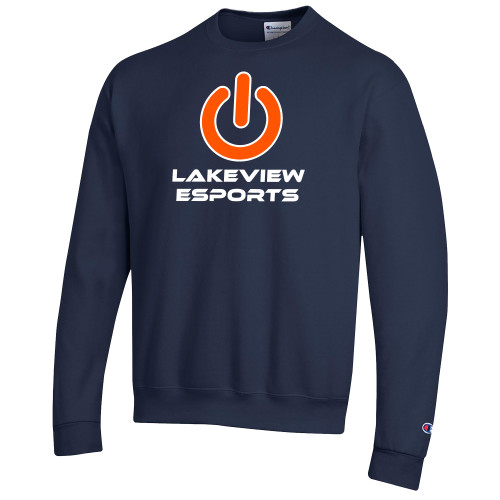  Champion Navy Fleece Crew - Lakeview Esports Power Button