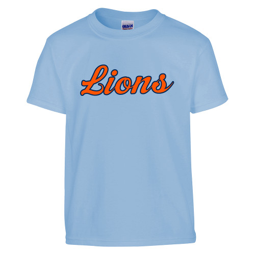  Youth Light Blue T Shirt - Lions Script