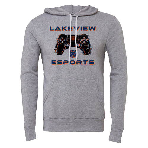  Bella + Canvas Heather Grey Fleece Hood - Lakeview Esports Controller