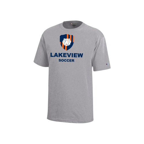  Champion Youth Grey Short Sleeve Tee - Lakeview Shield Soccer