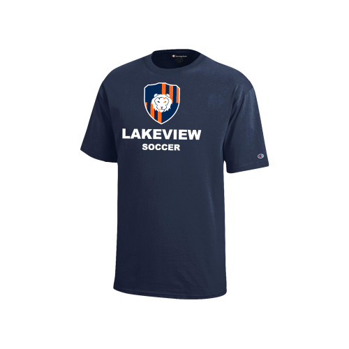  Champion Youth Navy Short Sleeve Tee - Lakeview Shield Soccer