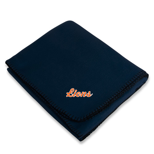  Navy Arctic Fleece Blanket - Lion