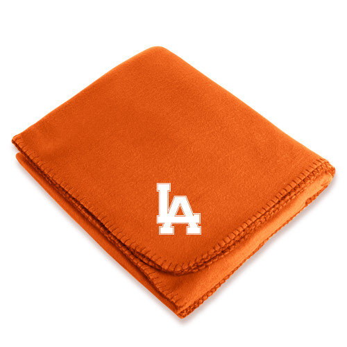  Orange Arctic Fleece Blanket - LA Monogram