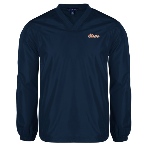  Navy V Neck Raglan Windshirt - Lion