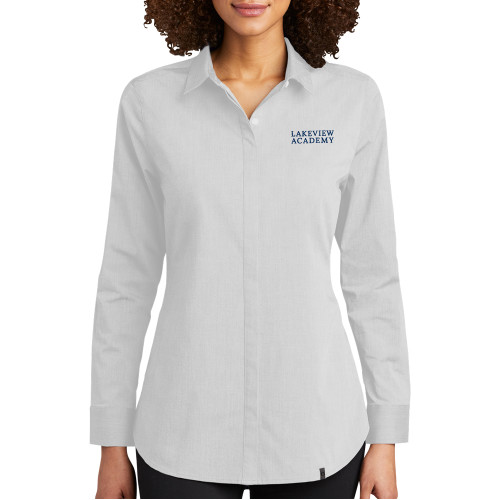  OGIO Womens White Commuter Woven Blouse - Lakeview Academy Stacked