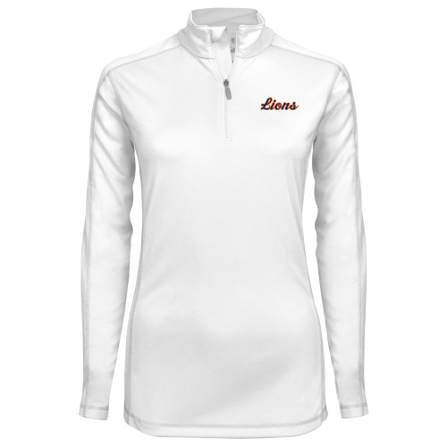  Syntrel Womens White Interlock 1/4 Zip - Lion