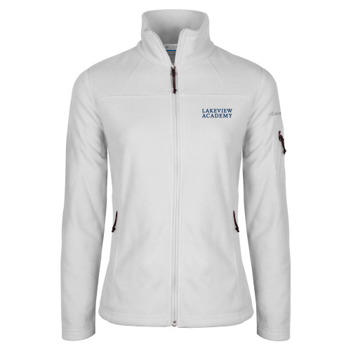  Columbia Womens Full Zip White Fleece Jacket - Lakeview Academy Stacked