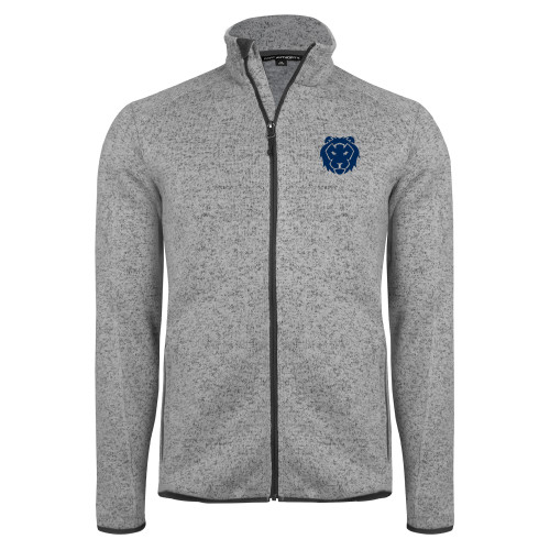  Grey Heather Sweater Fleece Jacket - Lion