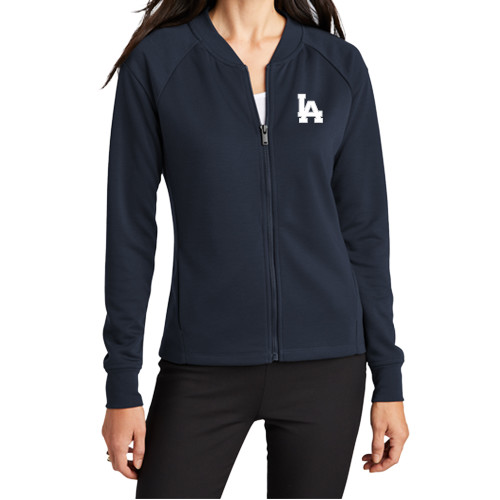  Mercer+Mettle Womens Night Navy Full Zip Jacket - LA Monogram