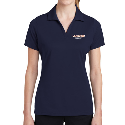  Womens Navy Dry Mesh Polo - Lakeview Faculty