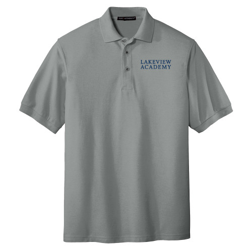  Cool Grey Silk Touch Polo - Lakeview Academy Stacked