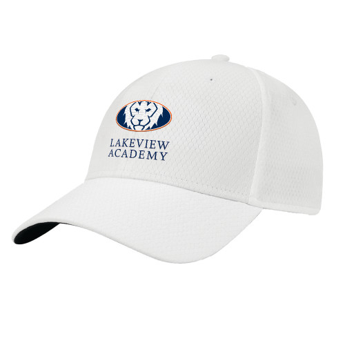  Callaway Performance White Front Crest Hat - Lakeview Academy w Oval Lion Stacked