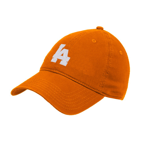  Orange Unstructured Adjustable Low Profile Hat - LA Monogram