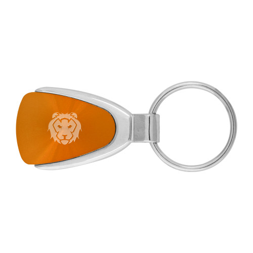  Orange Teardrop Key Holder - Lion Engraved