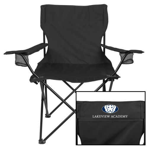  Deluxe Black Captains Chair - Lakeview Academy w Oval Lion Centered
