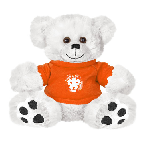  Plush Big Paw 8 1/2 inch White Bear w/Orange Shirt - LA Robotics Mark