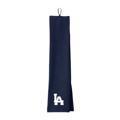  Navy Waffle Microfiber Golf Towel - LA Monogram