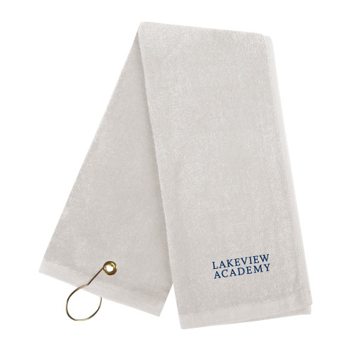  White Golf Towel - Lakeview Academy Stacked