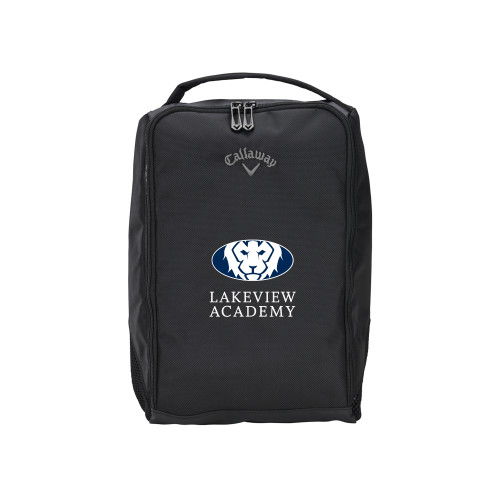  Callaway Clubhouse Black Golf Shoe Bag - Lakeview Academy w Oval Lion Stacked